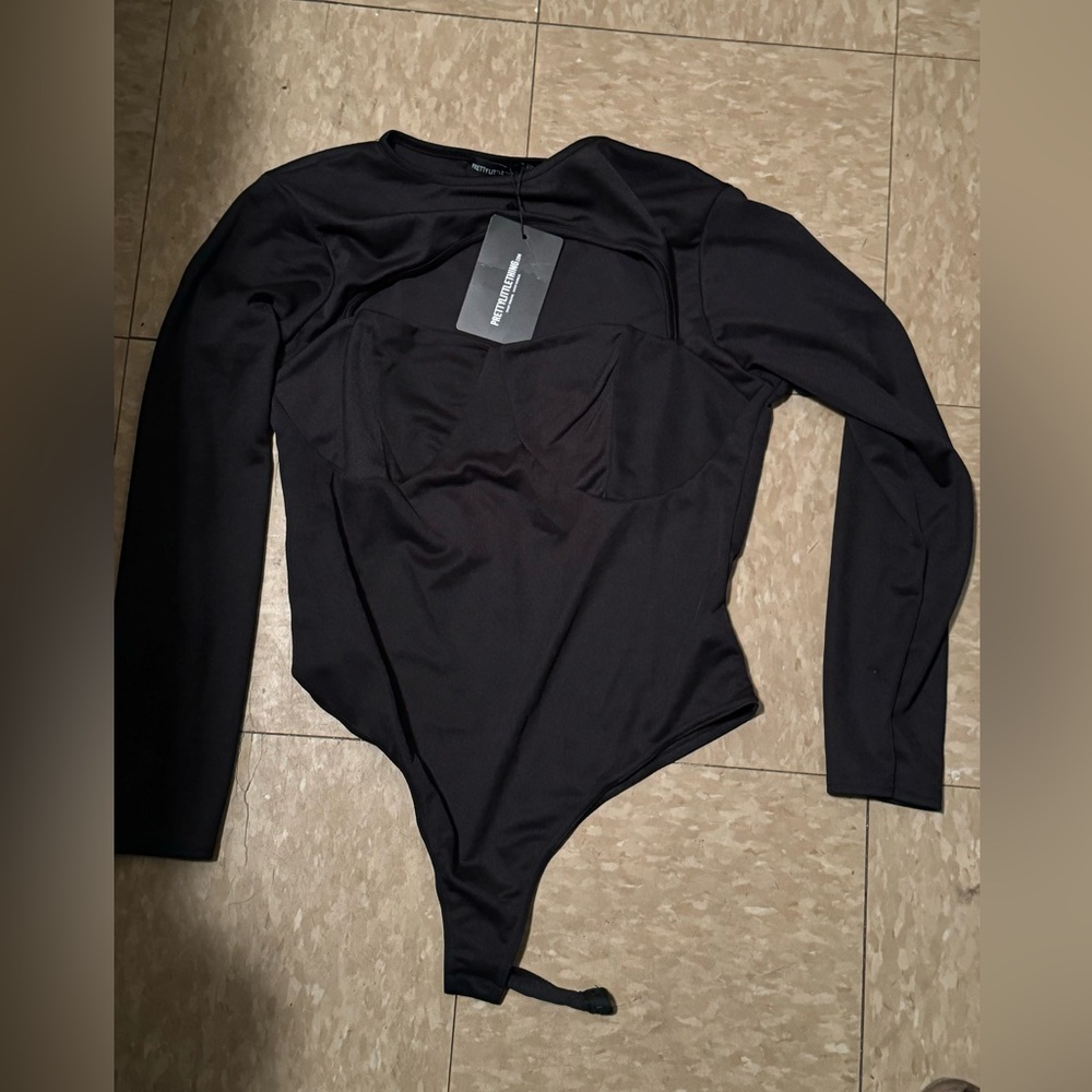 Black Cut Out Detail Bust Cup Bodysuit